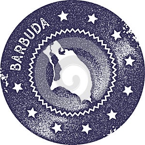 Barbuda map vintage stamp.