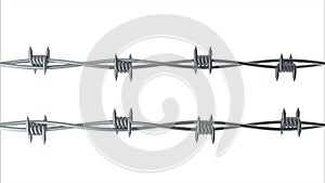 Barbwire isolated on white