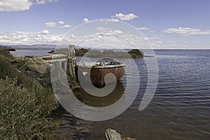 Barcas en el Delta del Ebro,