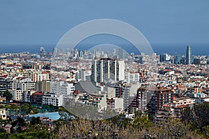 Barcelona aerial view from above