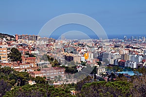 Barcelona aerial view from above