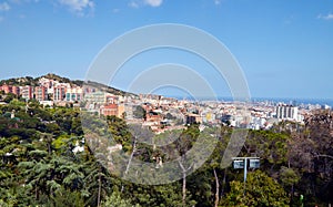 Barcelona aerial view from above