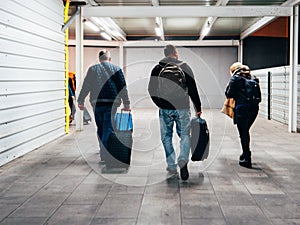 Barcelona Airport early in the morning with passengers