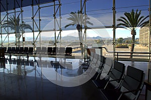 Barcelona airport waiting room view