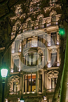 Barcelona architecture surprises by night photo