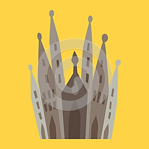 Barcelona architecture vector. Abstract La Sagrada Familia