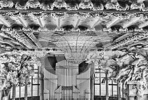 Stained-glass skylight, Palau de la Musica Catalana, Barcelona,