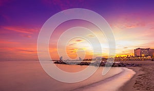 Barcelona beach at the sunset photo