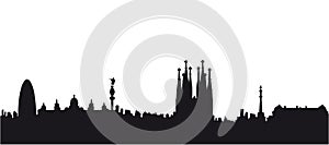 Barcelona Black Silhouette Vector