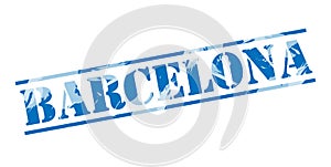 Barcelona blue stamp