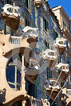 Barcelona Casa Batllo facade of Gaudi