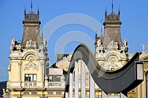 Barcelona, Catalonia, Spain - Rambla del Mar from Moll d`Espanya