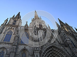 Barcelona Cathedral building against the sky Spain summetime