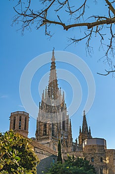 Barcelona Cathedral Exterior, Gothic District, Spain