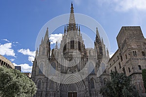 Barcelona Cathedral of Holy Cross and Saint Eulalia in Gothic quarter