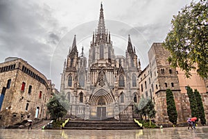 Barcelona Cathedral, located in Gothic Quarter