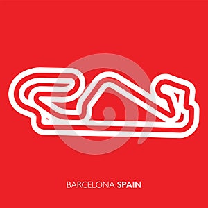 Barcelona circuit, Spain. Motorsport race track vector map