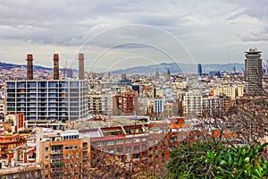Barcelona city panoramic view, Spain