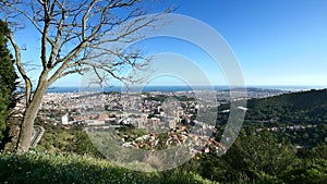 Barcelona City Panoramic View from Tibidabo