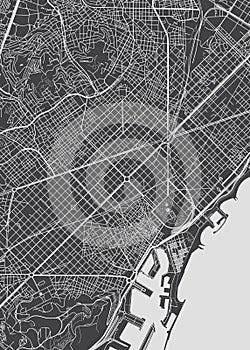 Barcelona city plan, detailed vector map photo