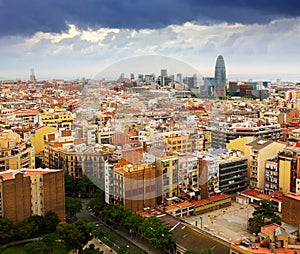Barcelona city from Sagrada Familia. Spain