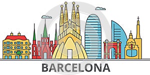 Barcelona city skyline.