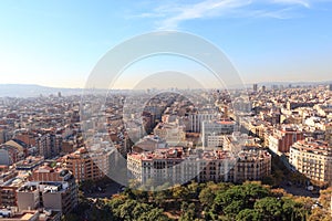 Barcelona cityscape seen from Sagrada Familia tower