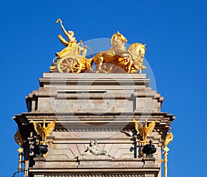 Barcelona ciudadela park Aurora golden quadriga photo