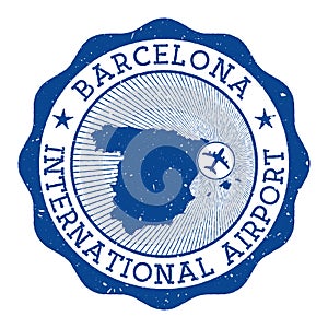 Barcelona International Airport stamp..