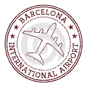 Barcelona International Airport stamp.