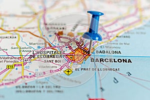 Barcelona on map