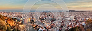 Barcelona panorama at sunset