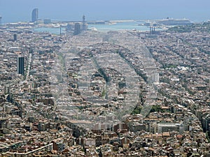 Barcelona panorama from Tibidabo mountain