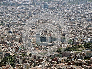 Barcelona panorama from Tibidabo mountain