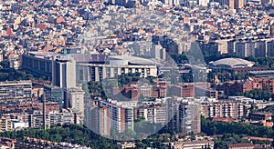 Barcelona, panoramic view of the city in Catalonia Spain, seen from Tibidabo Hill