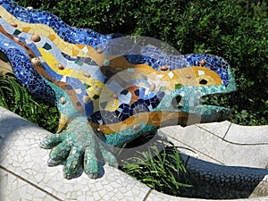 Barcelona: Park Guell, beautiful park by Gaudi photo