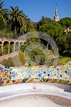 Barcelona Park Guell of Gaudi modernism photo