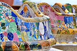 Barcelona - Park Guell mosaic, Spain