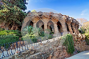 Barcelona, Park Guell, Spain - nobody