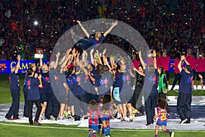 Barcelona players celebration
