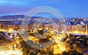 Barcelona skyline from Plaza Espana photo