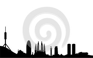 Barcelona skyline silhouette photo