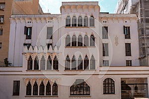 Barcelona, Spain - April 19 2022: Caixa Forum Macaya. International Center for Social Sciences and Humanities. Palace with an