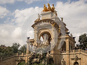 BARCELONA, SPAIN - Aug 29, 2018: Fountain in a Parc de la Ciutadella