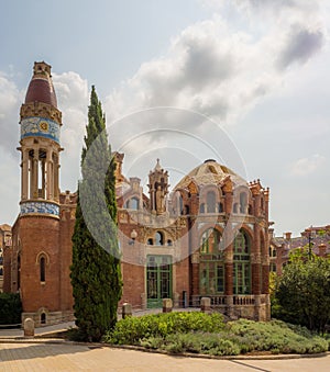 BARCELONA, SPAIN - Aug 30, 2018: UNESCO World Heritage site Hospital de Sant Pau