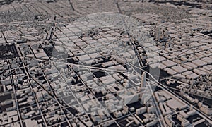 Barcelona, Spain city map 3D Rendering. Aerial satellite view