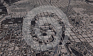Barcelona, Spain city map 3D Rendering. Aerial satellite view