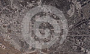 Barcelona, Spain city map 3D Rendering. Aerial satellite view