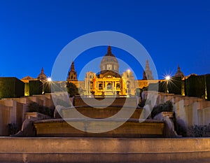 Barcelona spain at dusk