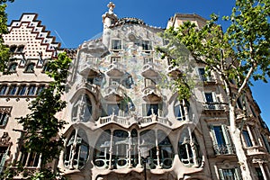 Barcelona, Spain, Europe - Casa Batllo designed by Antoni Gaudi